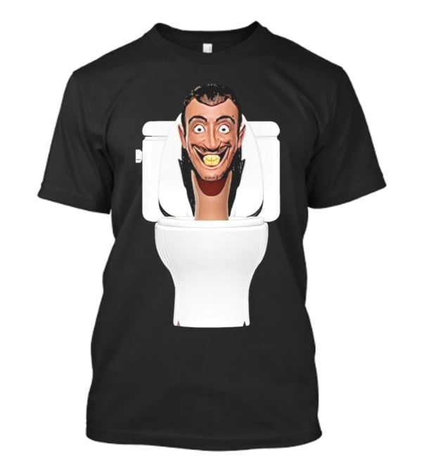 Skibidi Toilet Funny Face Character Head In Commode T-Shirt