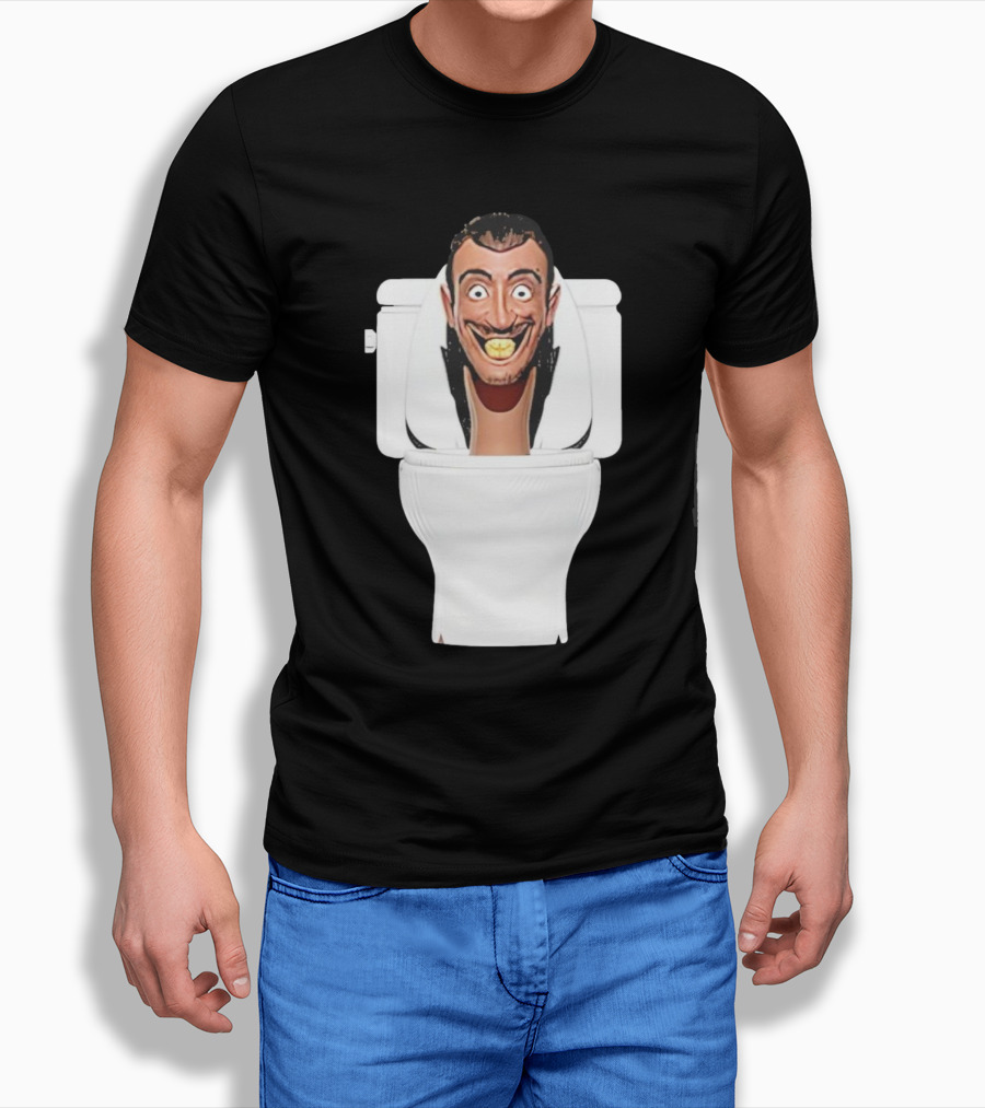Skibidi Toilet Funny Face Character Head In Commode T-Shirt
