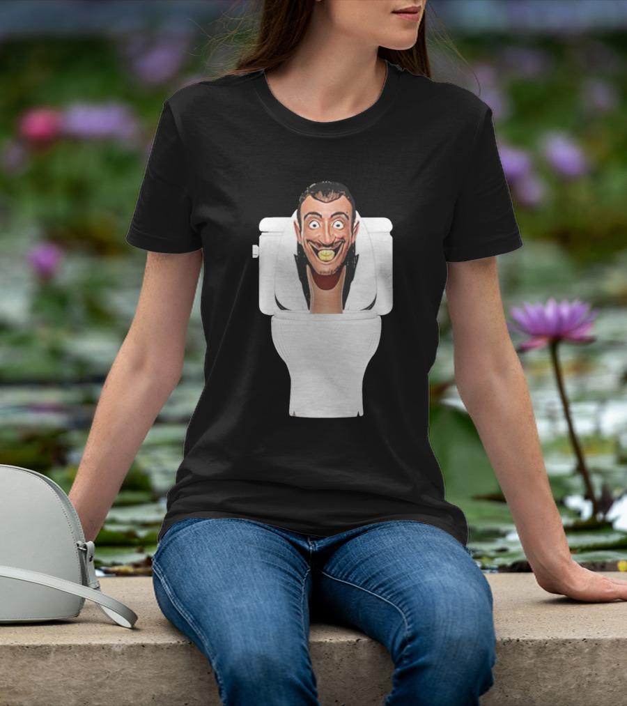 Skibidi Toilet Funny Face Character Head In Commode T-Shirt