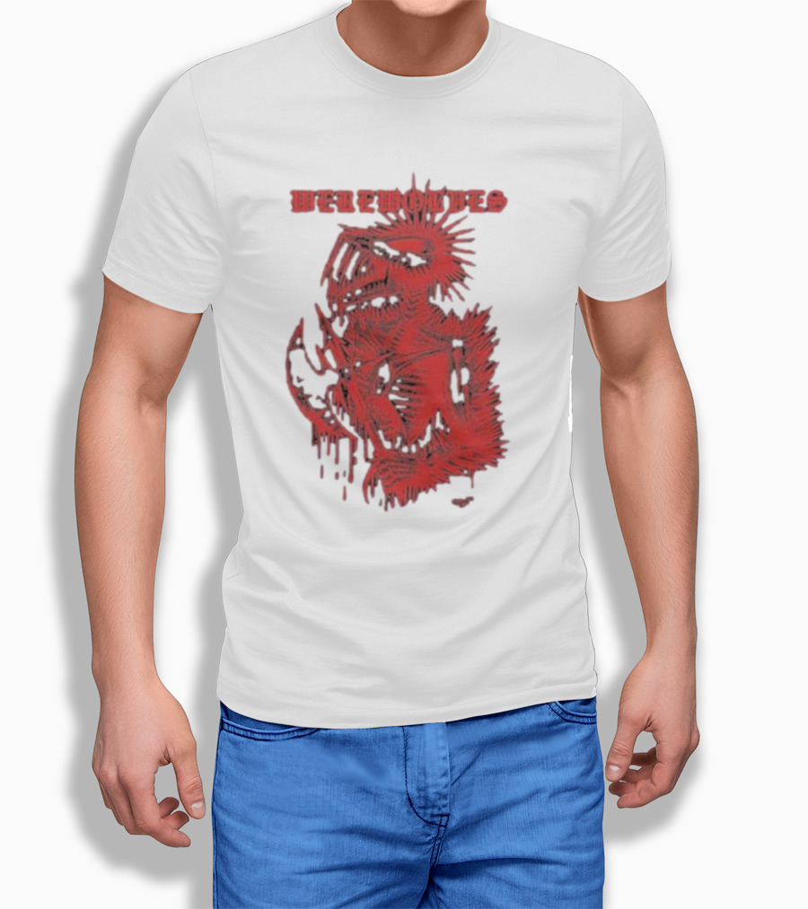 Werewolves Death Metal Red Skeleton Creature T-Shirt