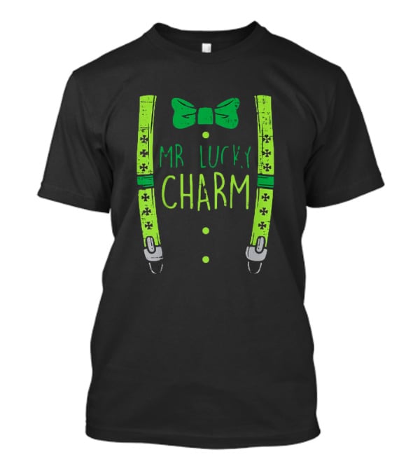 Mr Lucky Charm Suspenders St Patricks Day Boys T-Shirt