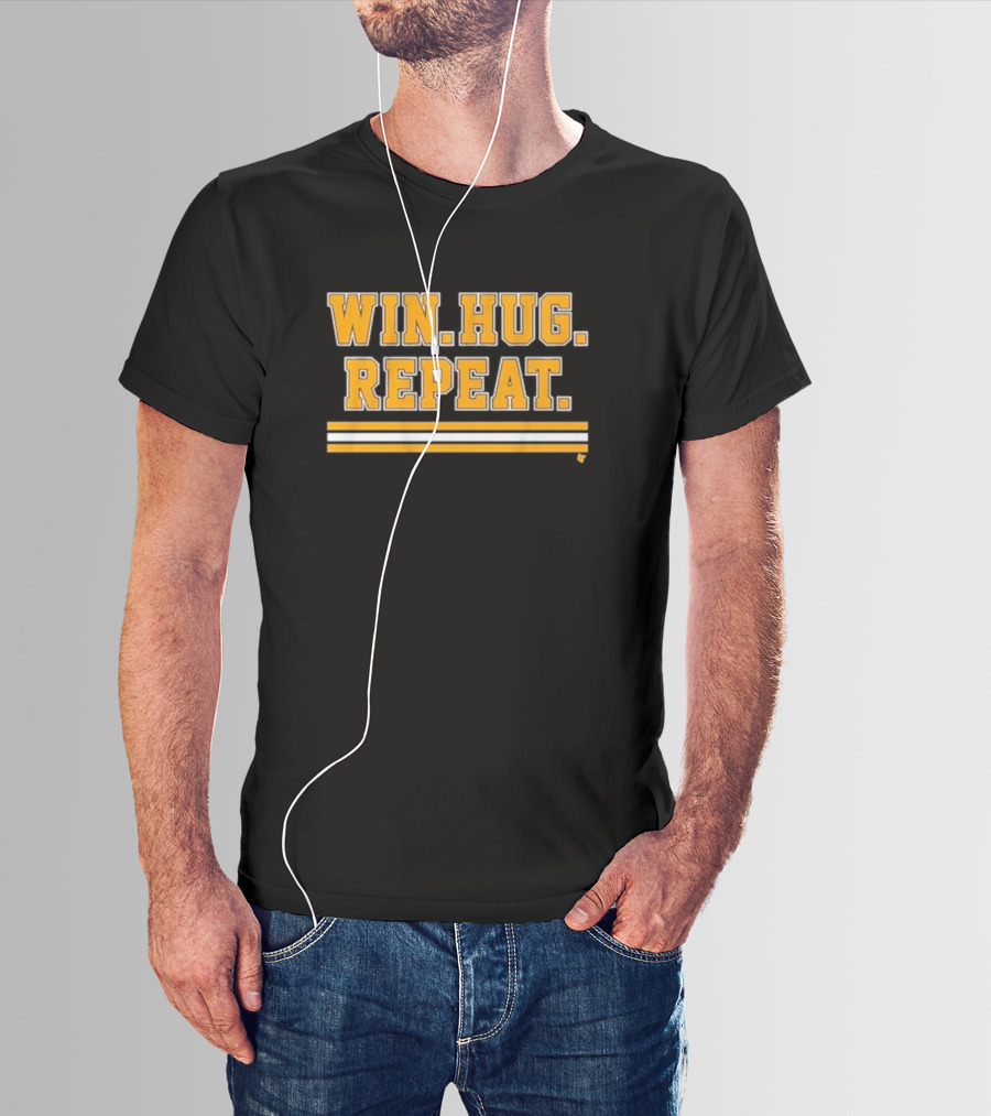 Boston Hockey Win Hug Repeat T-Shirt