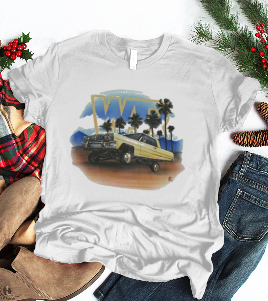 War Low Rider Airbrush Palm Trees Classic Car Lifted T-Shirt
