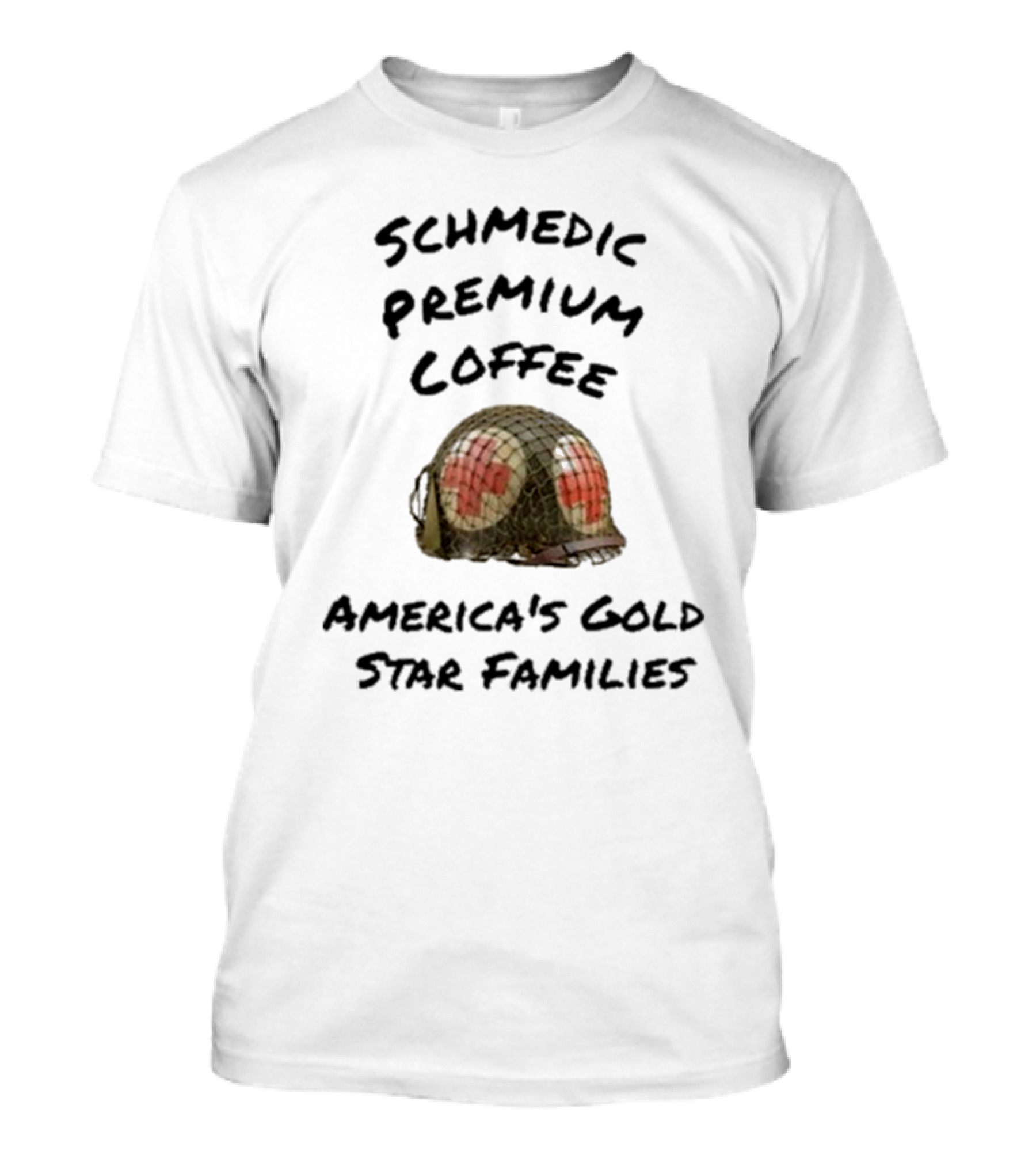 Schmedic Premium Coffee Military Medic Helmet America’s Gold Star Families T-Shirt