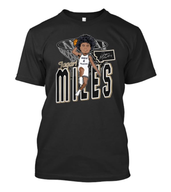 Jaqari Miles Bobcat Collective Number 4 Basketball Dunk T-Shirt
