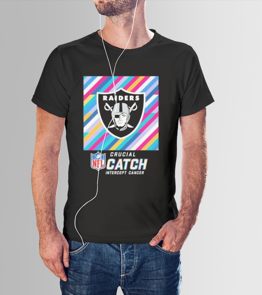 Las Vegas Raiders NFL Crucial Catch Intercept Cancer T-Shirt