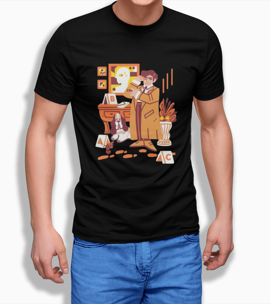 Just One More Thing Columbo Detective Classic Scene With Dog And ABC Cards T-Shirt