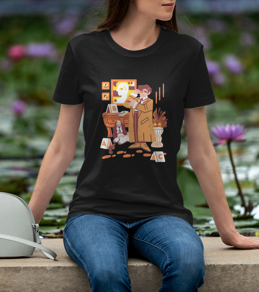 Just One More Thing Columbo Detective Classic Scene With Dog And ABC Cards T-Shirt