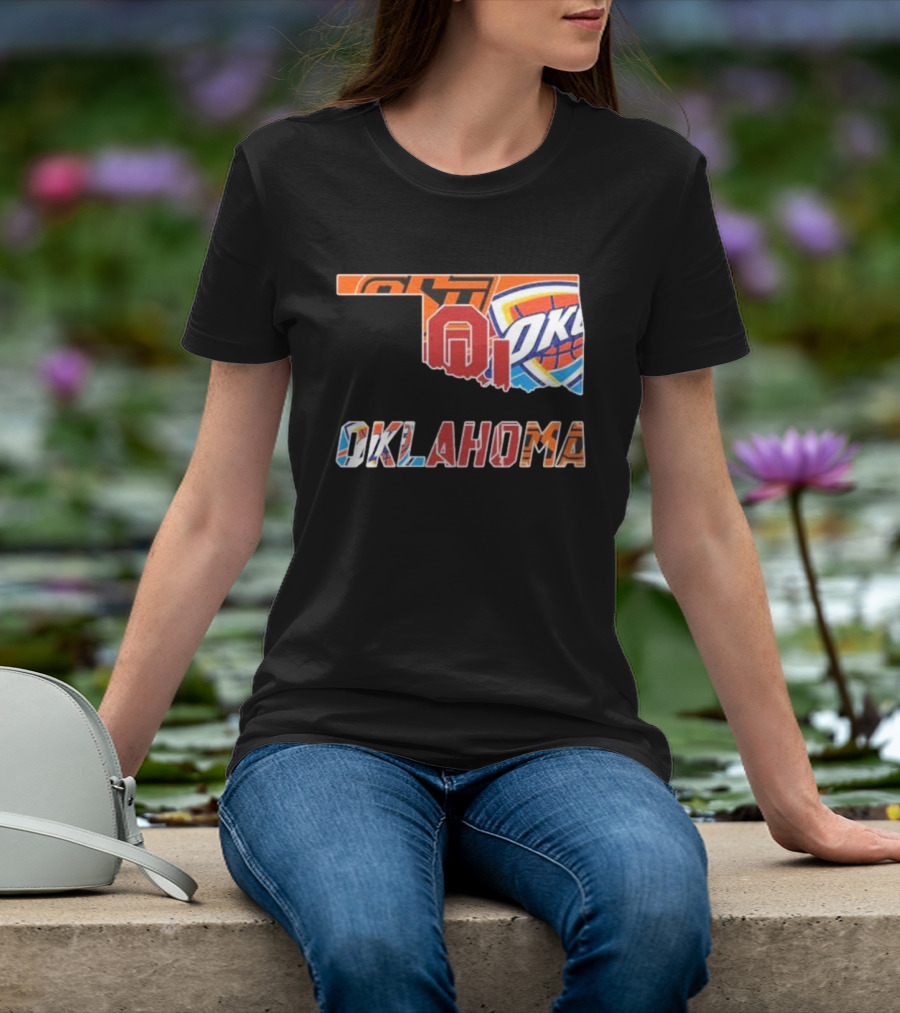 Oklahoma Sports Teams Oklahoma City Thunder Oklahoma State University Cowboys University Of Oklahoma Sooners T-Shirt
