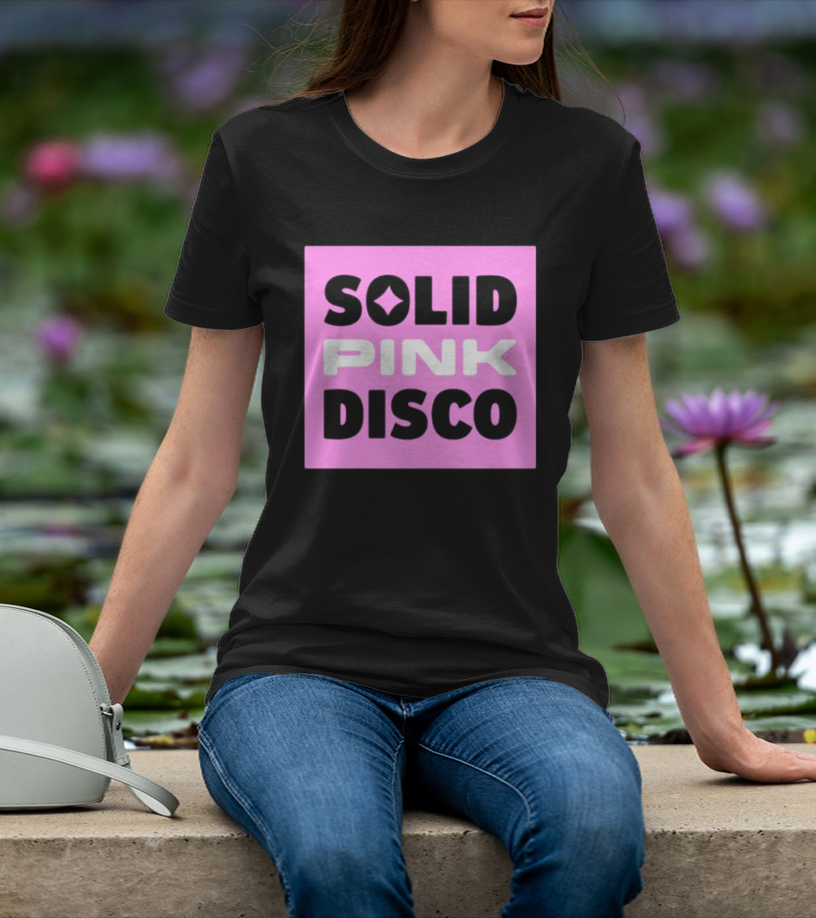 SOLID PINK DISCO Starburst Retro Block T-Shirt