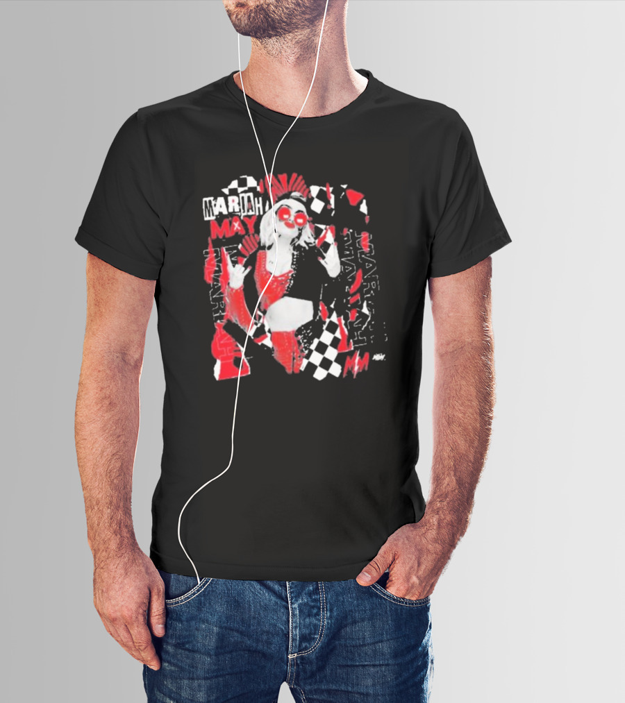 Mariah May All Elite Wrestling Checkerboard Red And Black T-Shirt