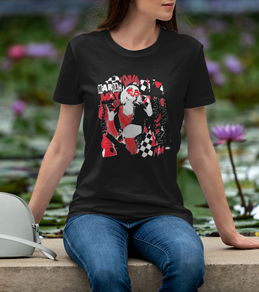 Mariah May All Elite Wrestling Checkerboard Red And Black T-Shirt