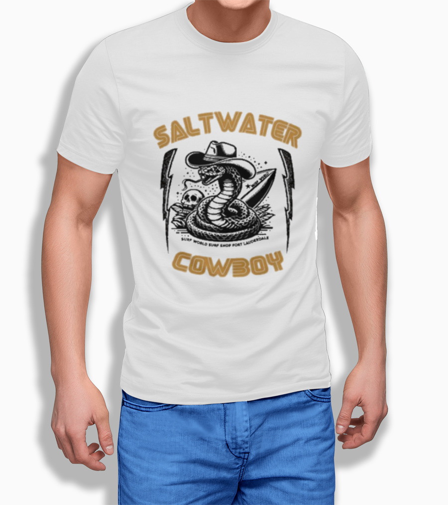 Saltwater Cowboy Surf World Surf Shop Fort Lauderdale T-Shirt