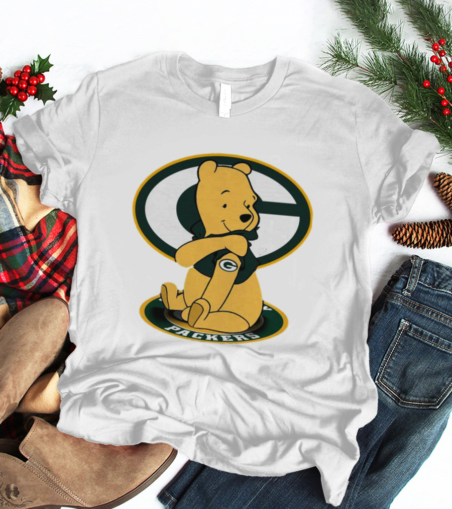 Pooh Green Bay Packers Logo Tattoo T-Shirt