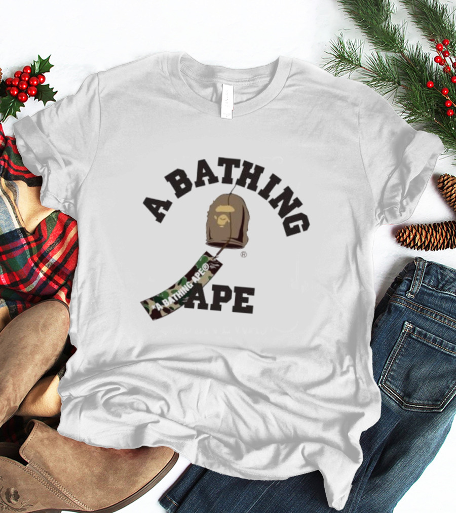 A Bathing Ape Camouflage Wind Chimes Ape Head T-Shirt
