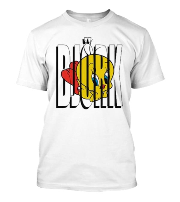 Lxix Apparel Tweety Bjork Bold Cartoon Contrast T-Shirt