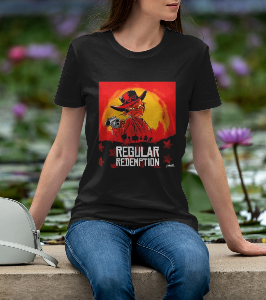 Regular Redemption Cartoon Cowboy Western Gunman T-Shirt