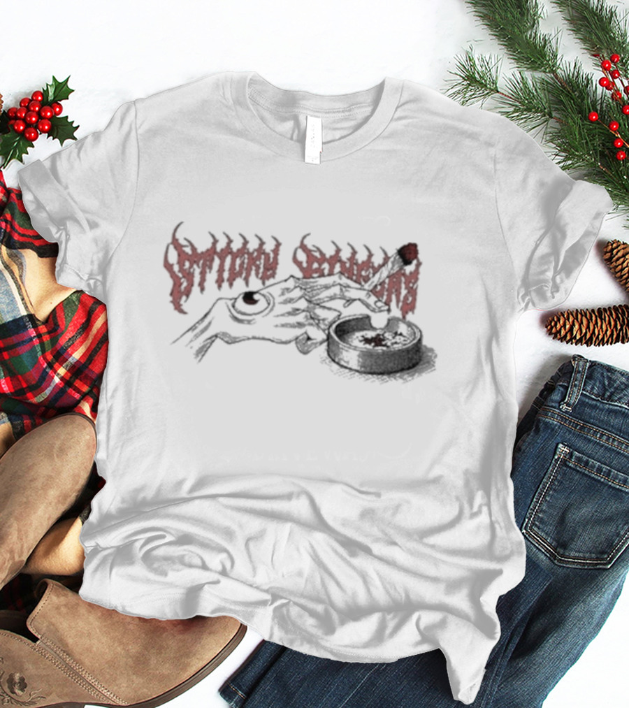 Sticky Fingers Skeleton Hand Cigarette Ashtray T-Shirt