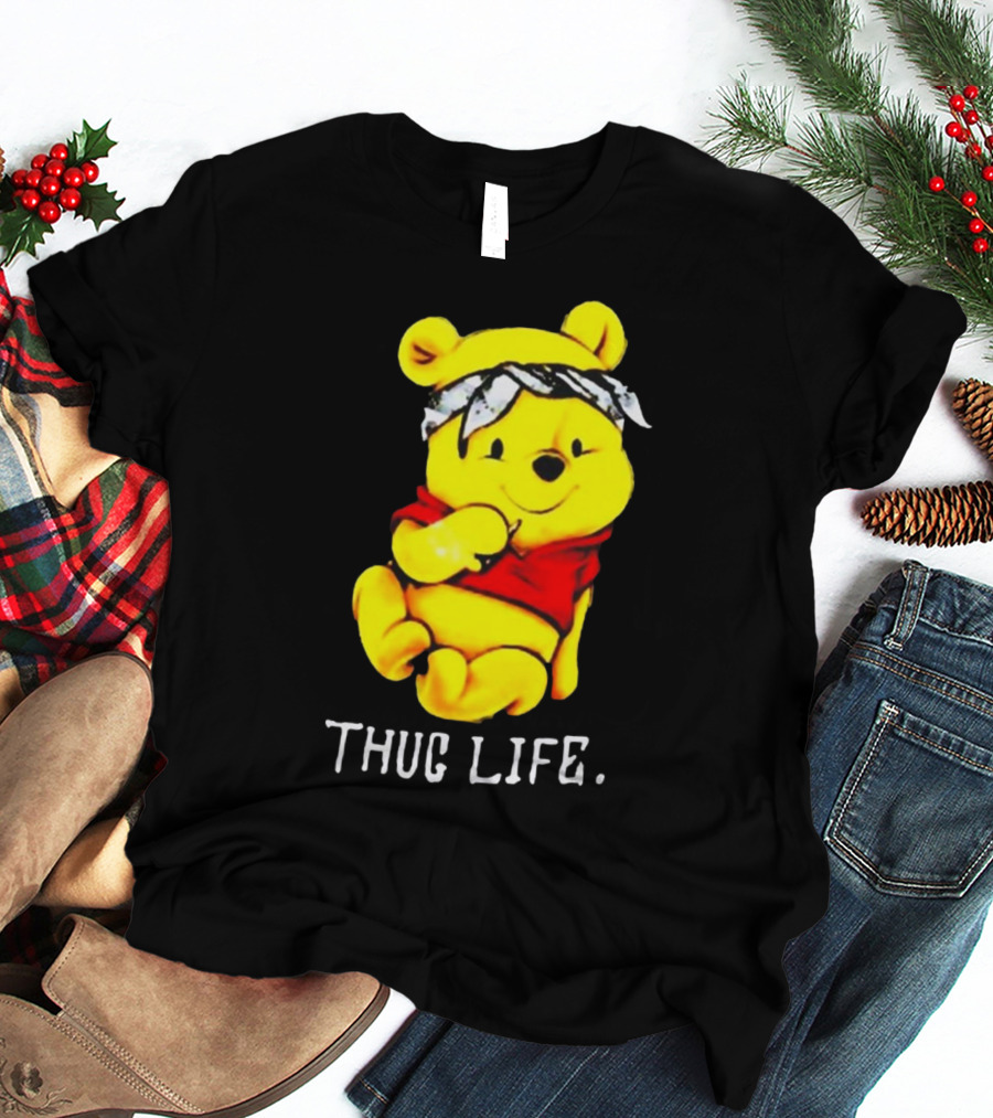 Rare Winnie The Pooh Thug Life Bandana T-Shirt