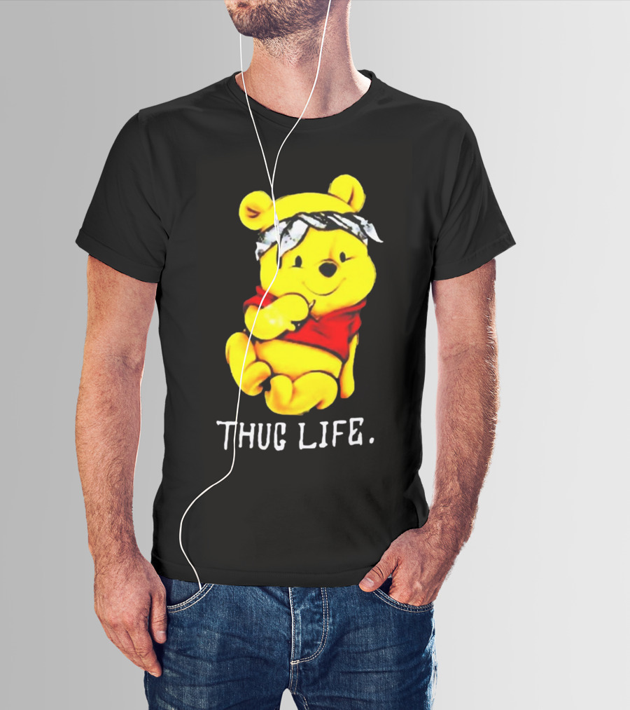 Rare Winnie The Pooh Thug Life Bandana T-Shirt