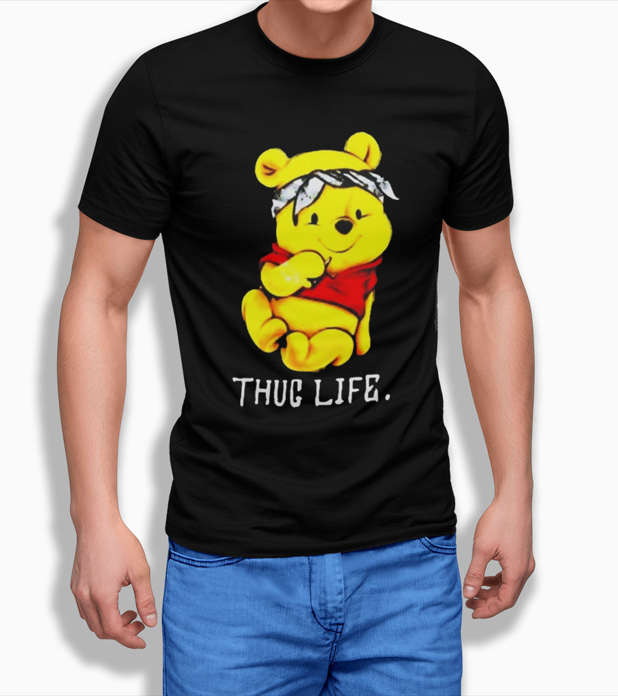 Rare Winnie The Pooh Thug Life Bandana T-Shirt