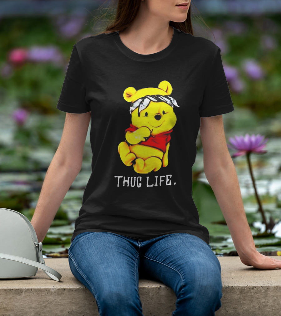Rare Winnie The Pooh Thug Life Bandana T-Shirt