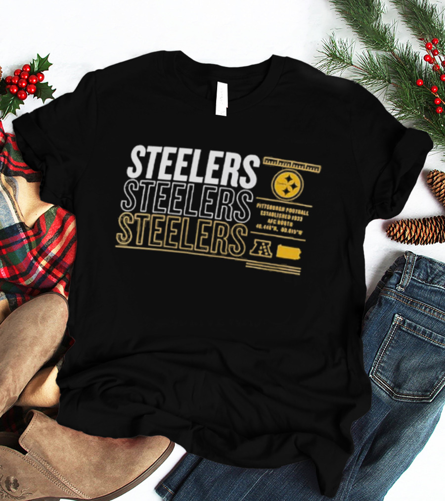 Steelers AFC North Pittsburgh Football Established 1933 Repeat Stats T-Shirt
