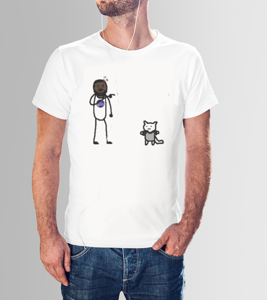 Draymond Basketball Angry Stick Figure With Paint Wearing Cat T-Shirt