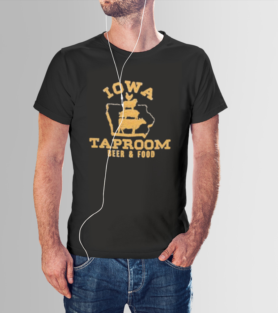 Iowa Taproom Beer And Food Farm Animals Stacked In Iowa Shape T-Shirt