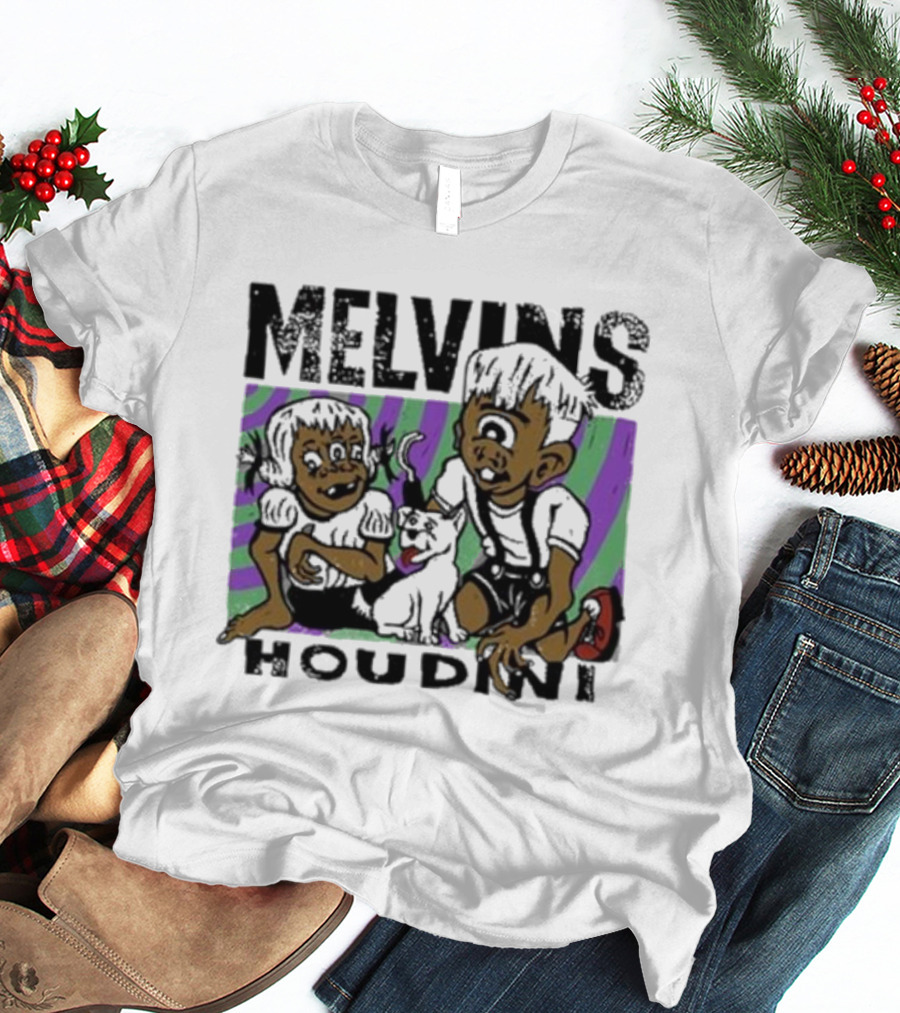 Melvins Houdini Cartoon Kids With Cat T-Shirt