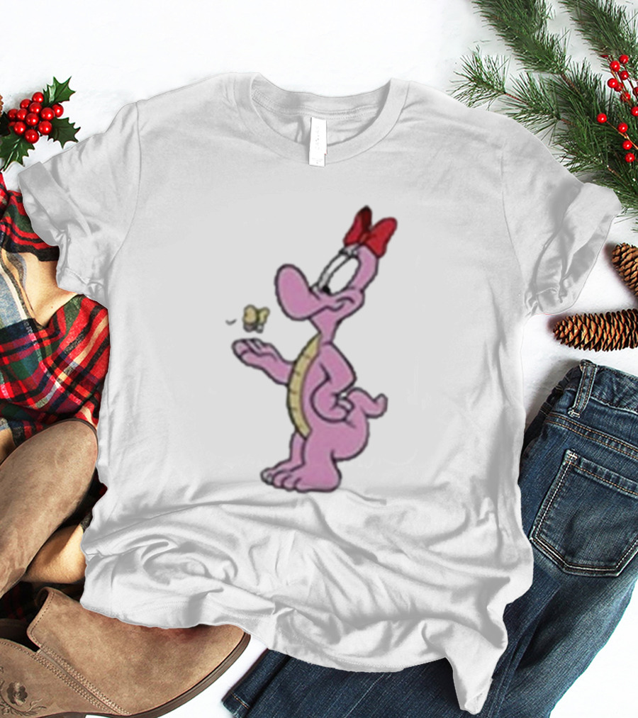 454 Life Baby Yoshi Bow Wearing Cartoon Character With Butterfly T-Shirt