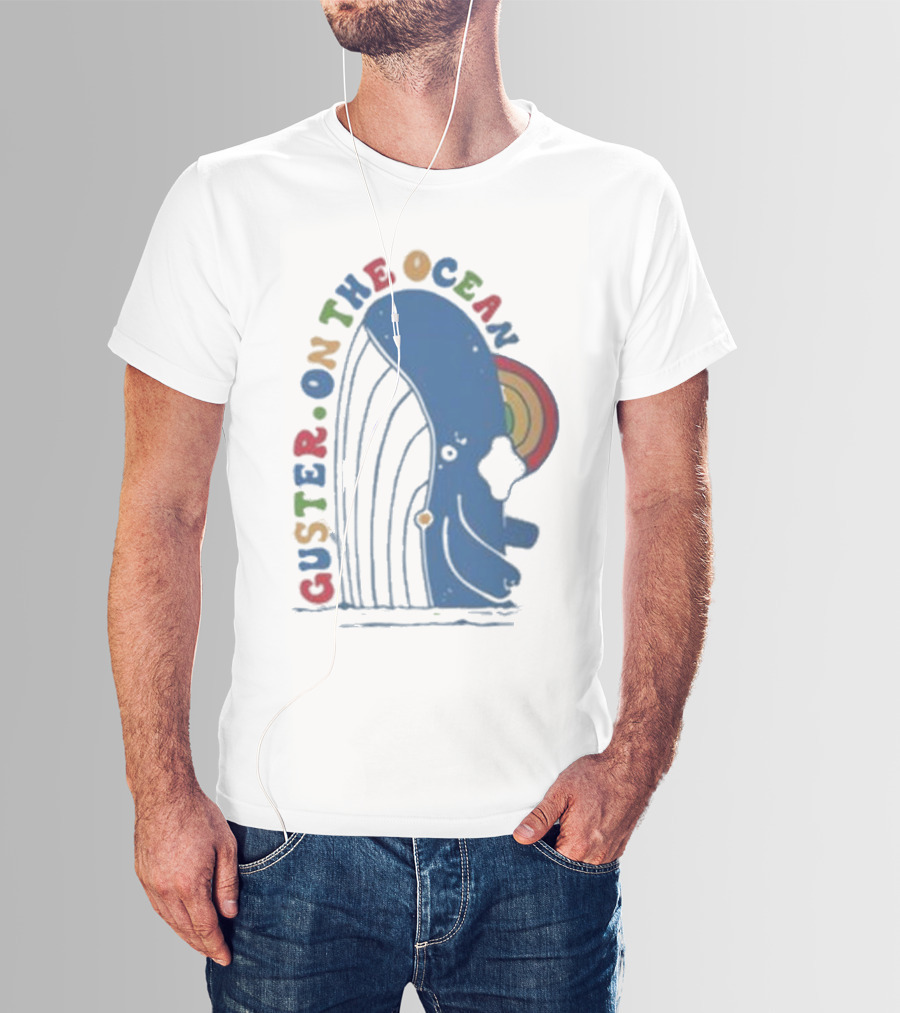 Guster On The Ocean Whale Rainbow T-Shirt