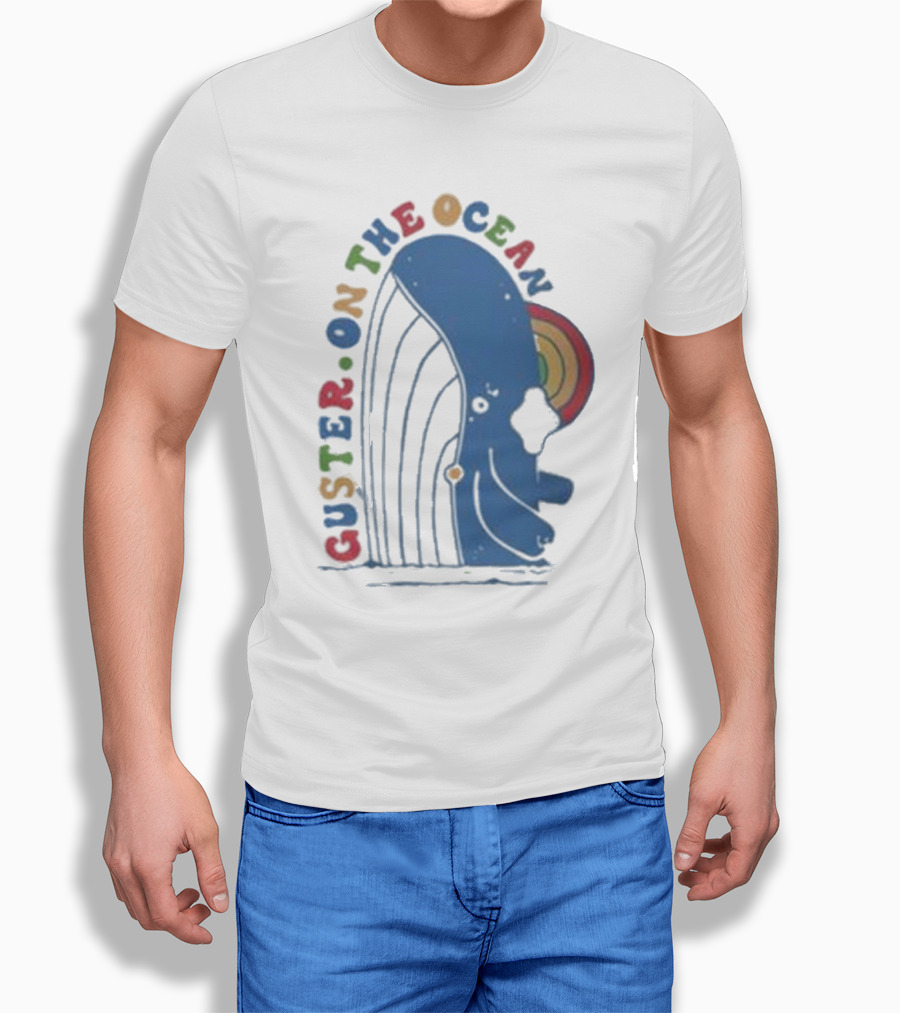 Guster On The Ocean Whale Rainbow T-Shirt