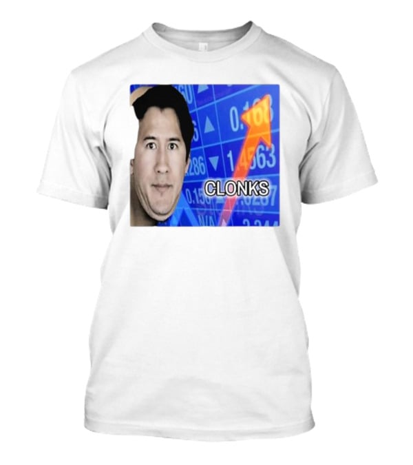 Cloak Oddly Specific Clonks Meme Face With Stock Market Arrow T-Shirt