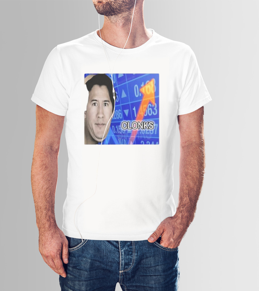 Cloak Oddly Specific Clonks Meme Face With Stock Market Arrow T-Shirt