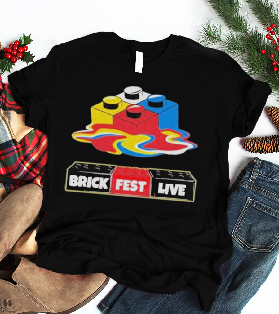 Brick Fest Live Colorful Blocks Event T-Shirt