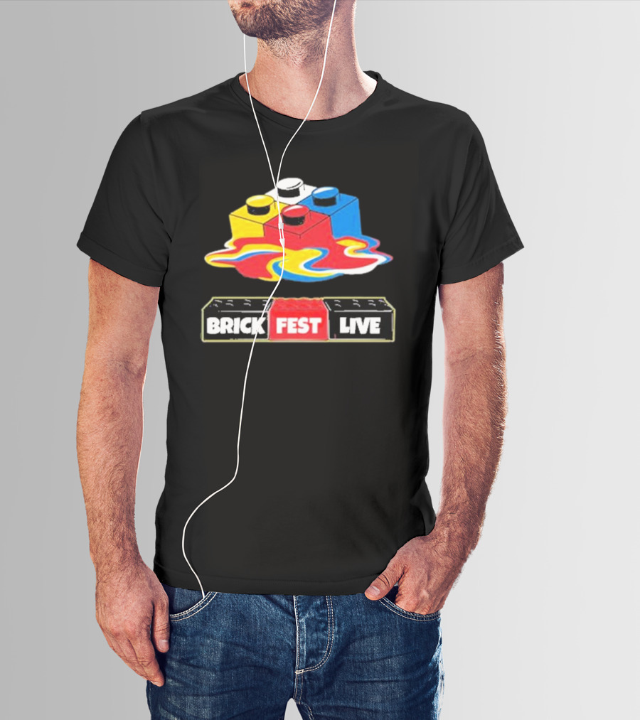 Brick Fest Live Colorful Blocks Event T-Shirt