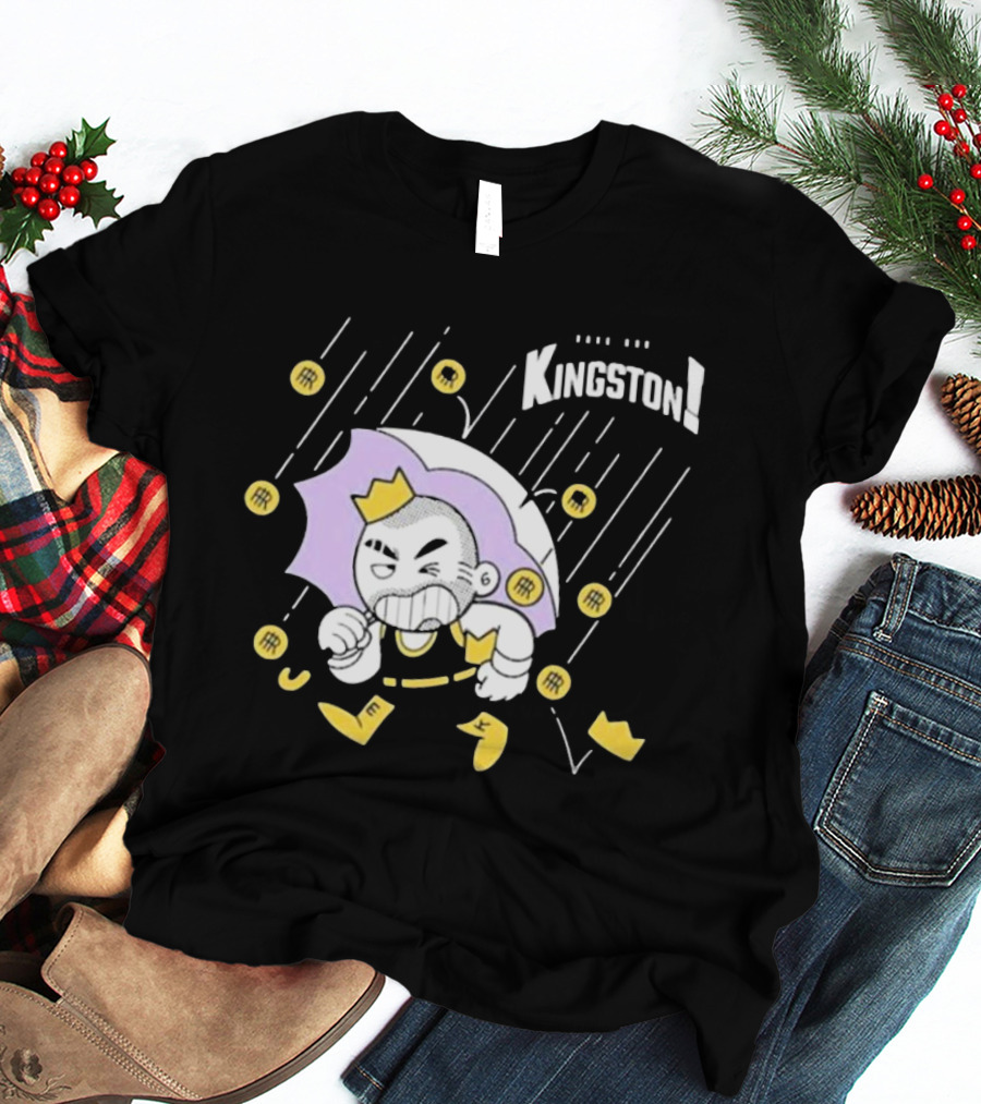 Bald Emo Kingston Character With Umbrella And Crown Symbols T-Shirt