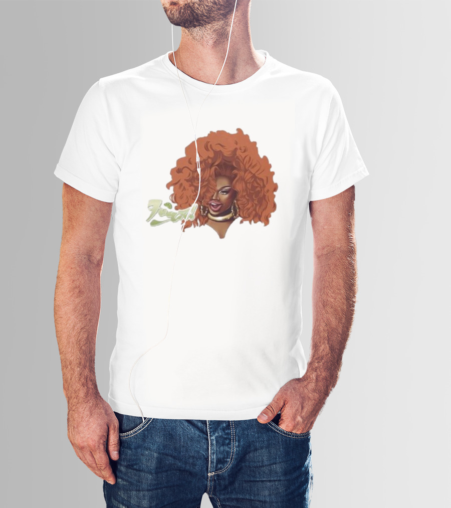 Drag Queen Sunami Foam Iconic Curly Hair T-Shirt