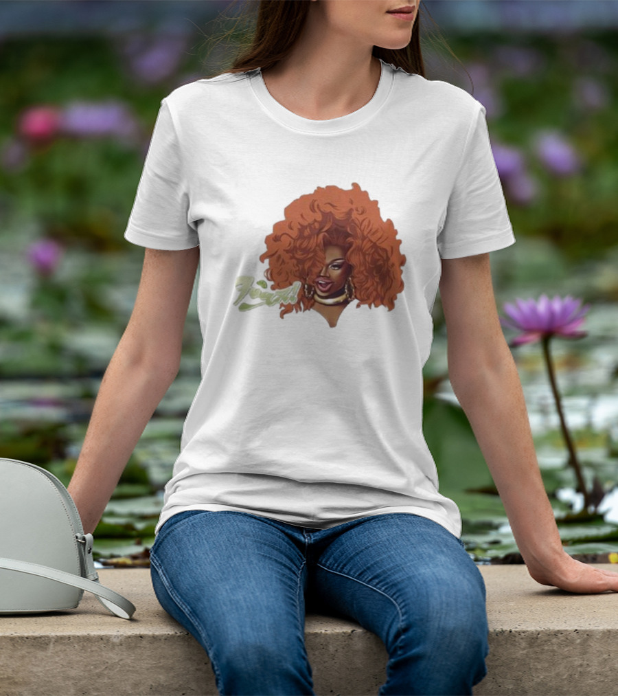 Drag Queen Sunami Foam Iconic Curly Hair T-Shirt