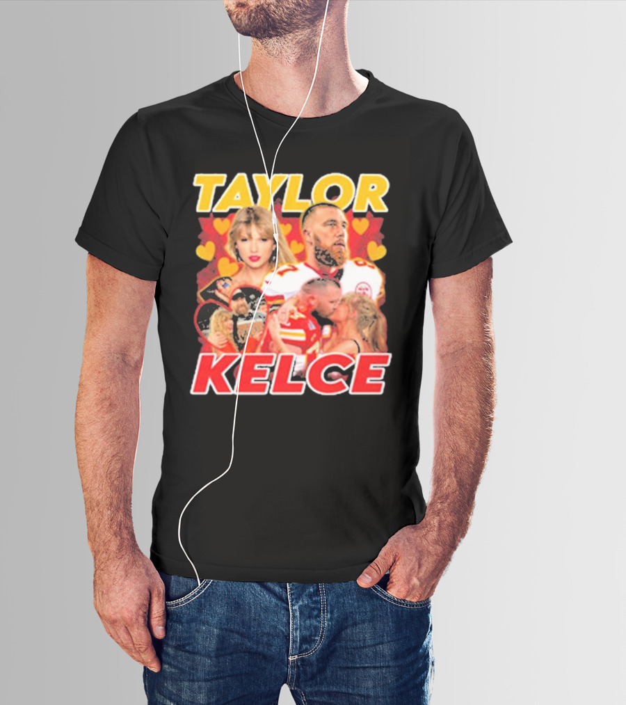 Taylor Kelce Football Love Hearts Chiefs Player Blonde Woman T-Shirt