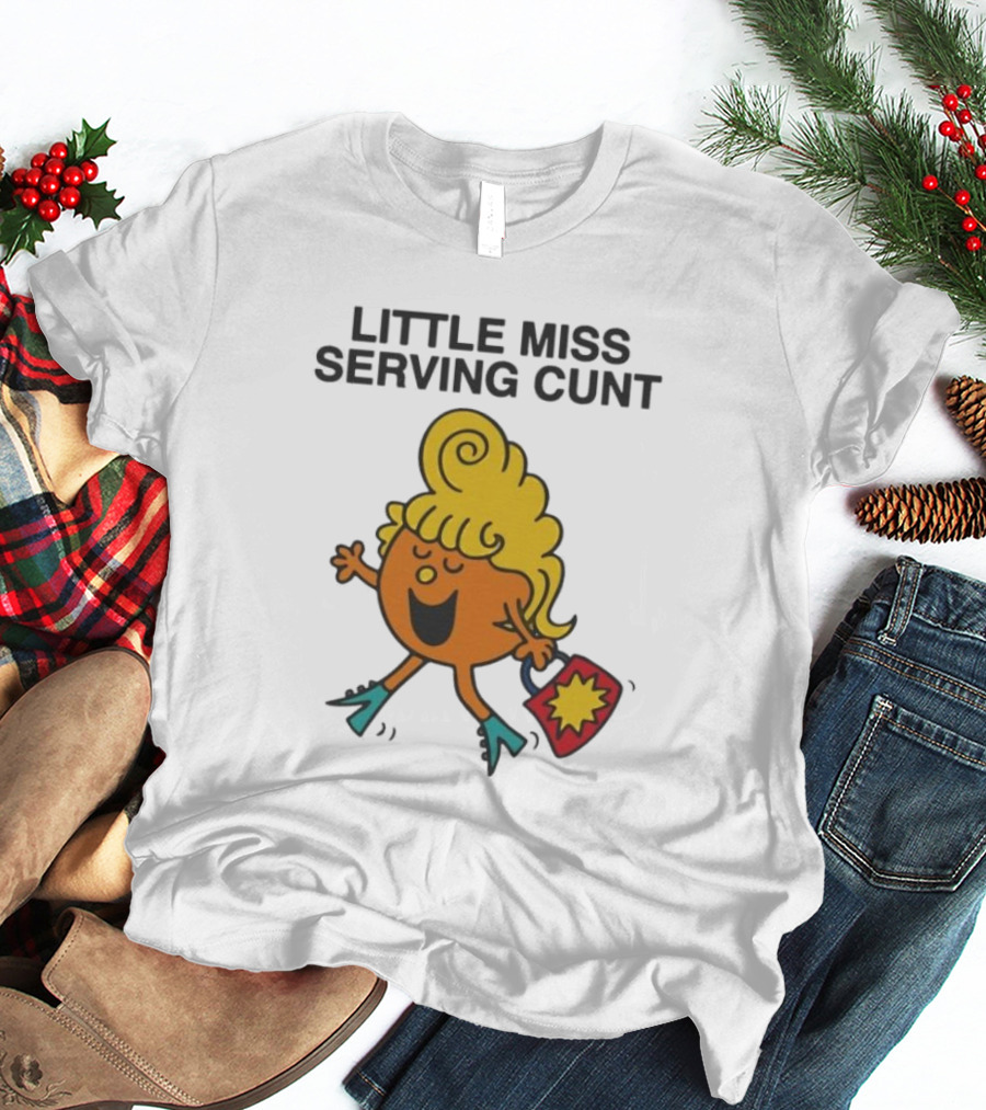 Little Miss Serving Cunt Retro Cartoon Character T-Shirt