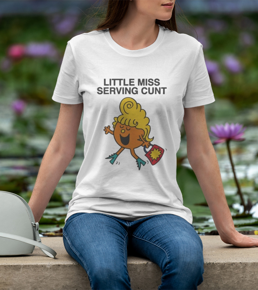 Little Miss Serving Cunt Retro Cartoon Character T-Shirt