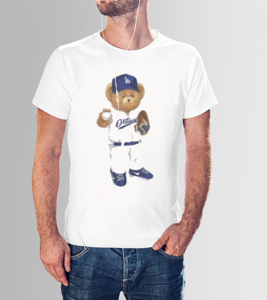 LA Angels Shohei Ohtani Showtime Bear Dodgers Hat Baseball Glove T-Shirt