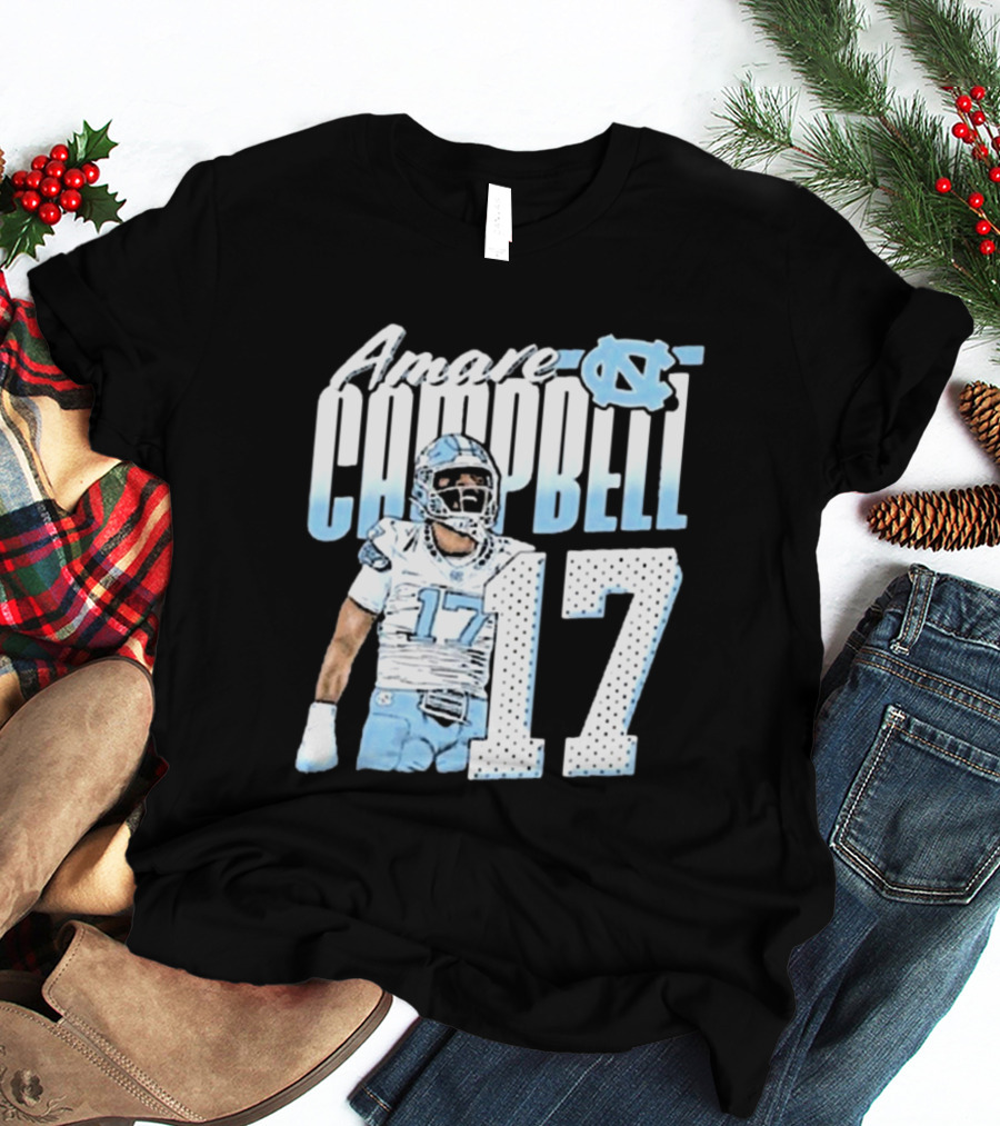 Amare Campbell North Carolina Tar Heels 17 Football Player T-Shirt