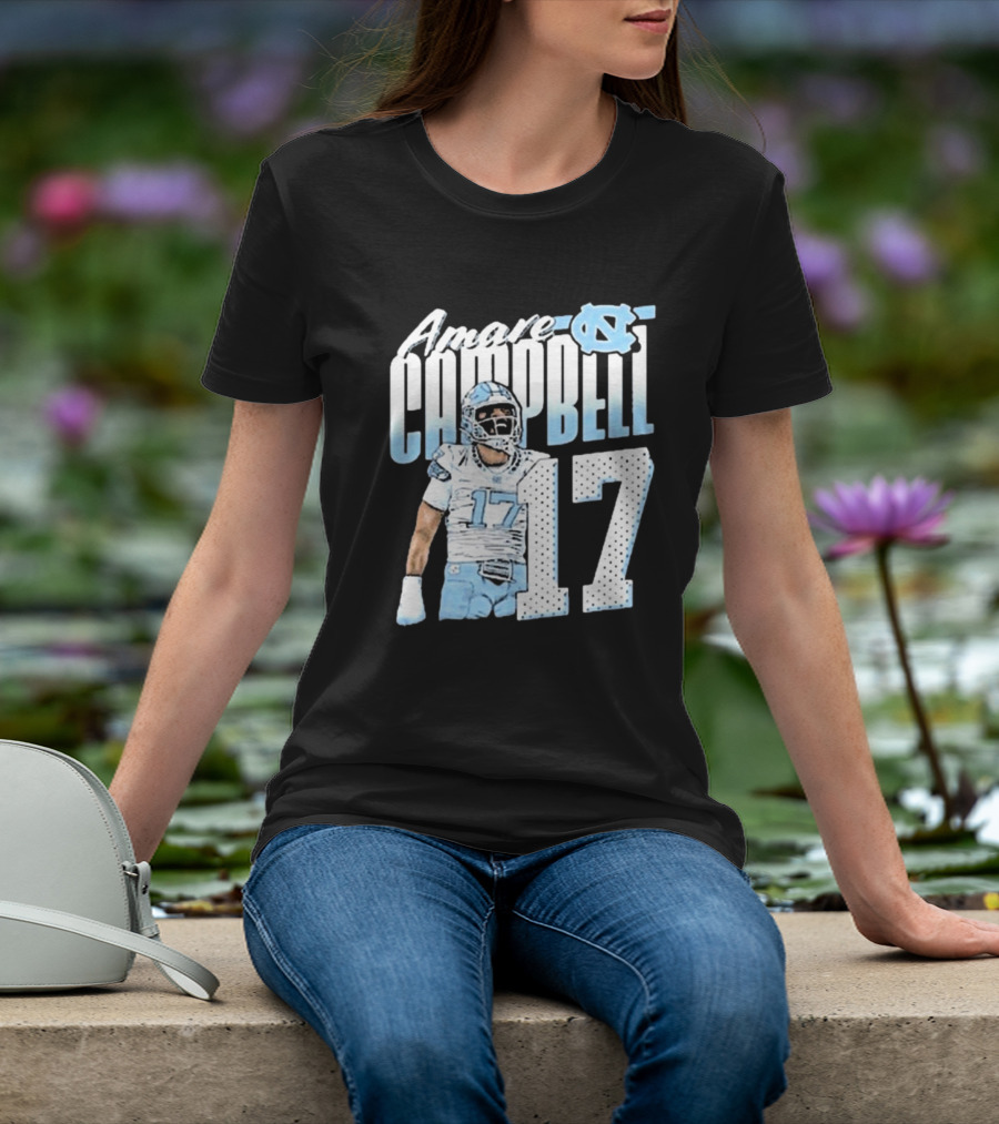 Amare Campbell North Carolina Tar Heels 17 Football Player T-Shirt