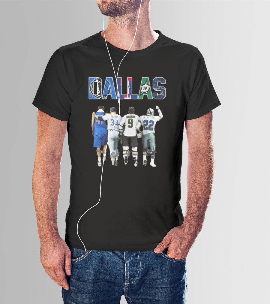 Dallas Mavericks Texas Rangers Dallas Stars Dallas Cowboys Legend Signatures T-Shirt