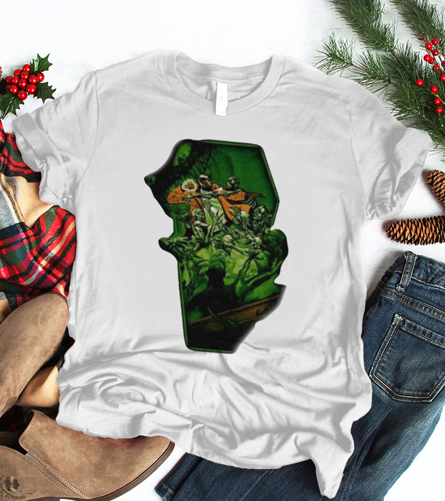 You Only Die 1nce SS Freddie Gibbs Zombie Battle Green Scene T-Shirt