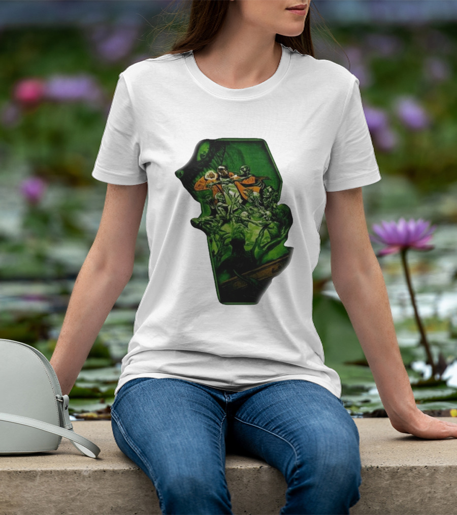 You Only Die 1nce SS Freddie Gibbs Zombie Battle Green Scene T-Shirt