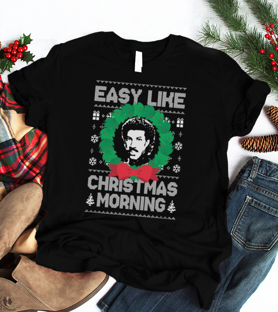 Easy Like Christmas Morning Lionel Richie Wreath T-Shirt